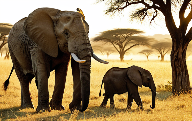 **
"A vast, sun-drenched savanna in Serengeti National Park, Tanzania. A majestic, fully clothed African elephant family peacefully grazes amidst acacia trees, their tusks gleaming in the golden light. Dust kicks up gently as zebras and wildebeest graze in the background. Safe for work, appropriate content, fully clothed, family-friendly, professional wildlife photography, perfect anatomy, correct proportions, natural pose, well-formed features, proper finger count, natural body proportions."
**